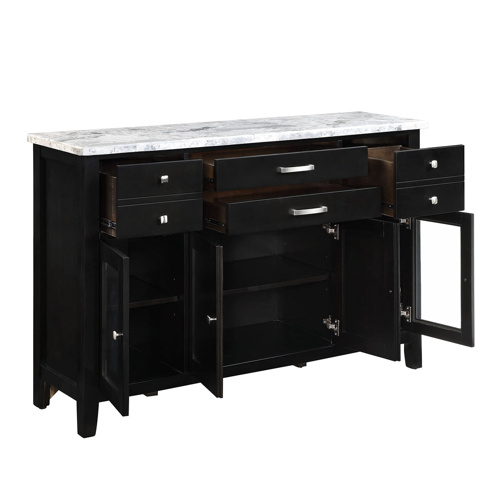 Acme Hussein Server in Marble & Black Finish