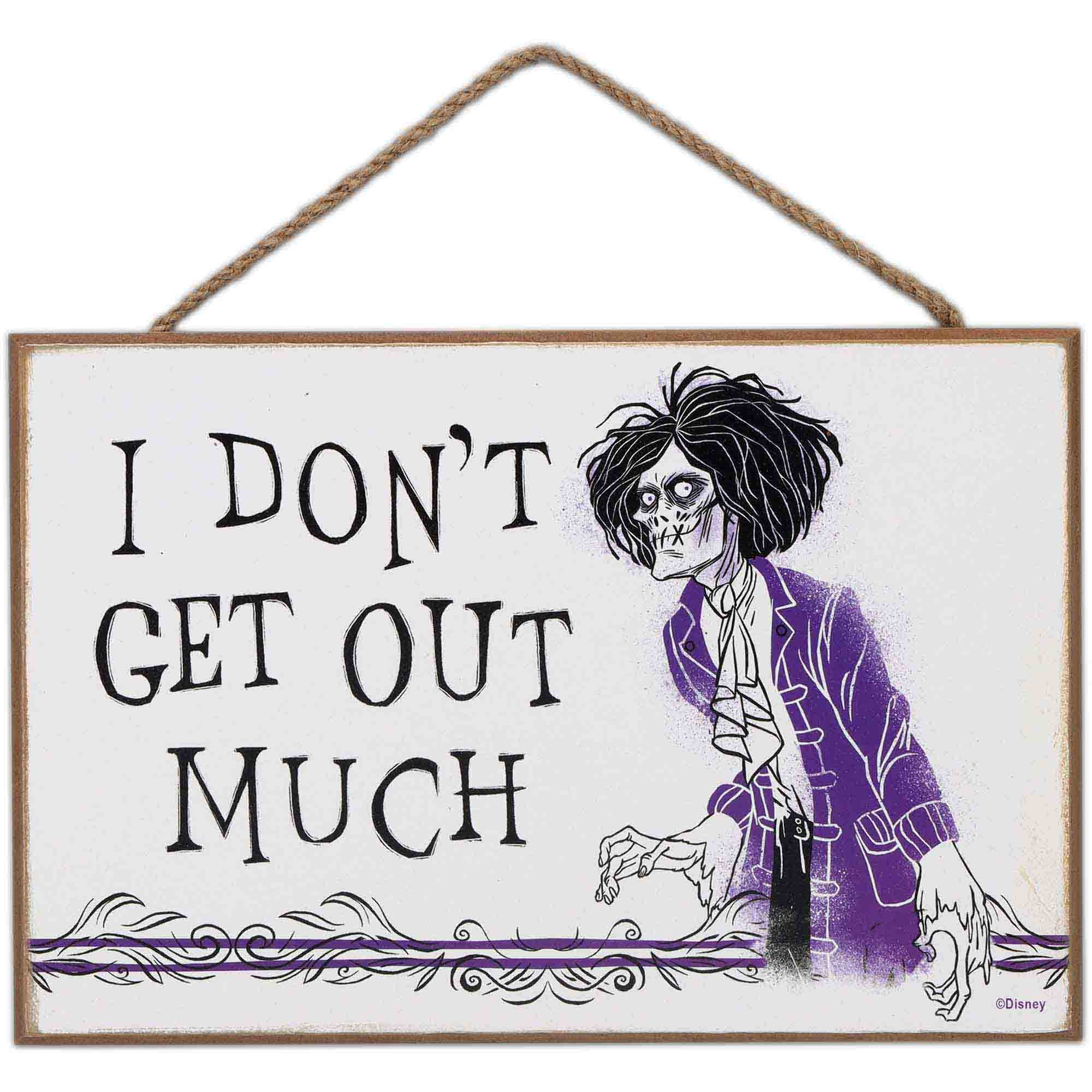Disney Hocus Pocus I Dont Get Out Much Hanging Wood Wall Decor - Spooky Hocus Pocus Sign Featuring Billy Butcherson
