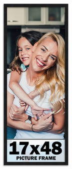 CountryArtHouse 17x48 Frame Black Picture Frame - Complete Modern Photo Frame Includes UV Acrylic Shatter Guard Front, Acid Free