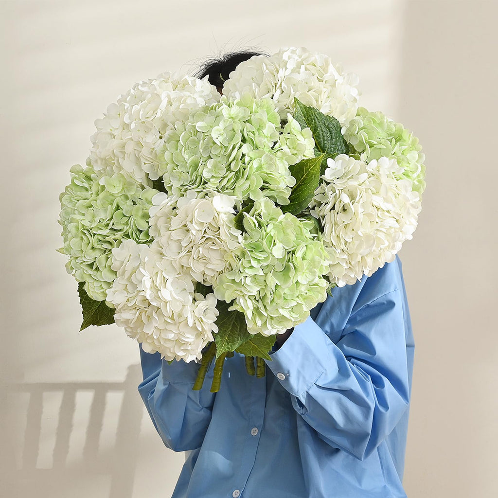 Martine Mall 4Pcs 21In Hydrangea Artificial Flowers, Latex Real Touch Hydrangeas Lifelike Large Hydrangea Flowers For Home Decor