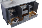 Laviva Wilson 60 - Grey Cabinet Black Wood Marble Countertop