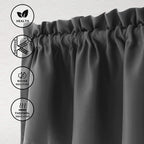 Hiasan Valance Curtains For Kitchen Blackout Thermal Insulated Solid Window Curtain Valance, Dark Grey, 42 X 18 Inches, 1 Panel