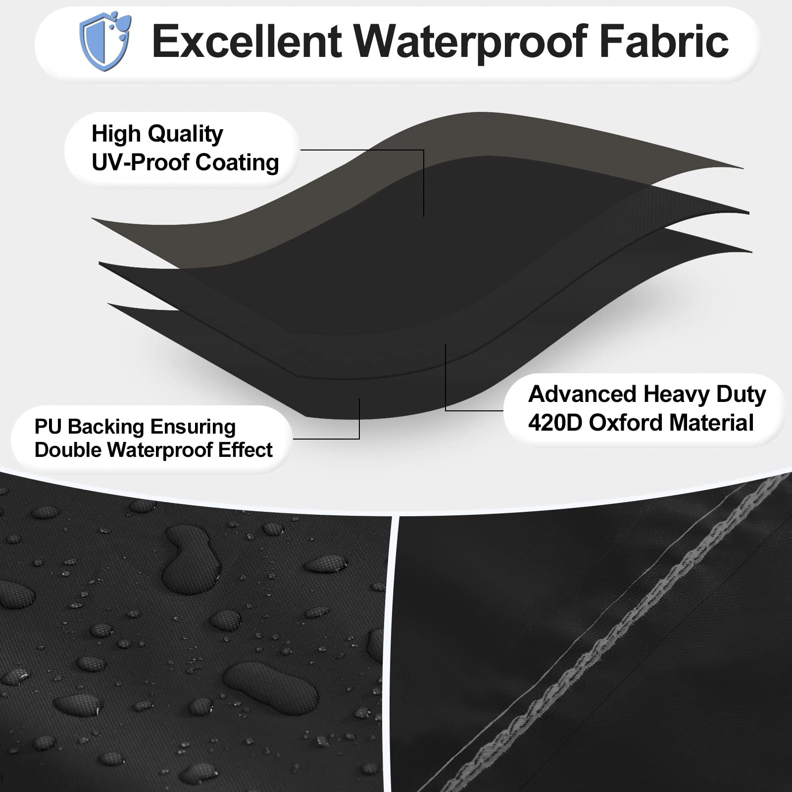 Outdoorlines Outdoor Waterproof Patio Table Furniture Set Covers - Rectangle Couch Sectional Cover Outside Weatherproof Patio Furniture Covering For Deck, Lawn And Backyard 110'L X 84'W X 28'H, Black