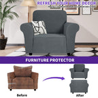 Znsayotx Super Stretch Chair Slipcover (31'-46'), New Striped Sofa Chair Covers For Living Room, Dogs Pet Friendly Anti-Slip Chair Protector Spandex Armchair Slipcovers (Dark Grey, Chair)