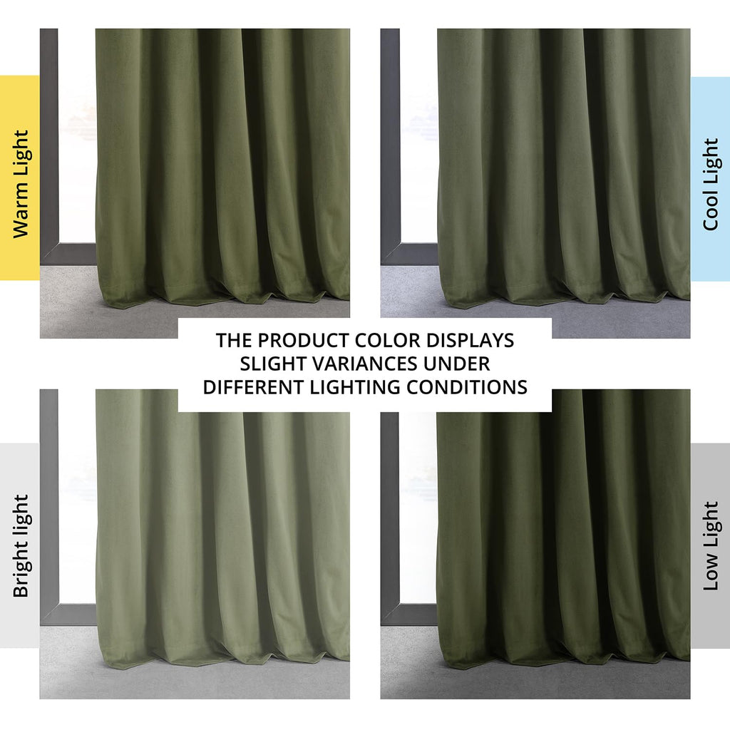 Hpd Half Price Drapes Signature Velvet Thermal Blackout Curtains For Living Room 108 Inch Long (1 Panel) Rod Pocket Insulated Blackout Curtains For Bedroom Window Curtains, 50W X 108L, Hunter Green