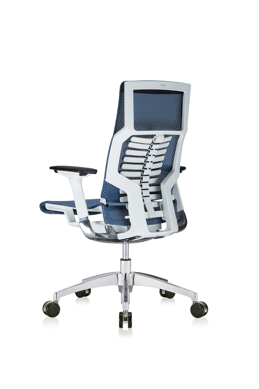 Powerfit Exec Chair Blue Mesh Seat & Back-White Frame