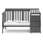 Storkcraft Portofino 4 In 1 Fixed Side Convertible Crib Changer, Gray