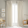 Mumfas Velvet Curtains 120 Inches Long Floor To Ceiling Backdrop Extra Long Tall Curtains Drapery For Living Room, Ivory/Off Whi