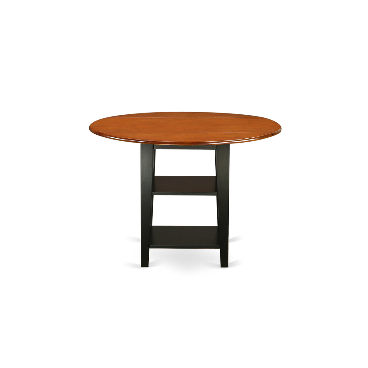 East West Furniture Suav3-Bch-Lc 3 Piece Sudbury Set With One Round Table And Two Dinette Chairs With Faux Leather Seat In A Beautiful Black And Cherry Finish