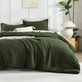Litanika Oversized King Comforters Olive Green Super King Size, 3 Pieces Lightweight Solid Bedding Comforter Set, All Season Flu