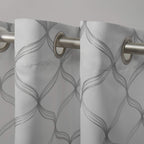 Exclusive Home Curtains - Eh8371-01 2-84G Amelia Embroidered Woven Blackout Grommet Top Curtain Panel Pair, 52X84, Winter