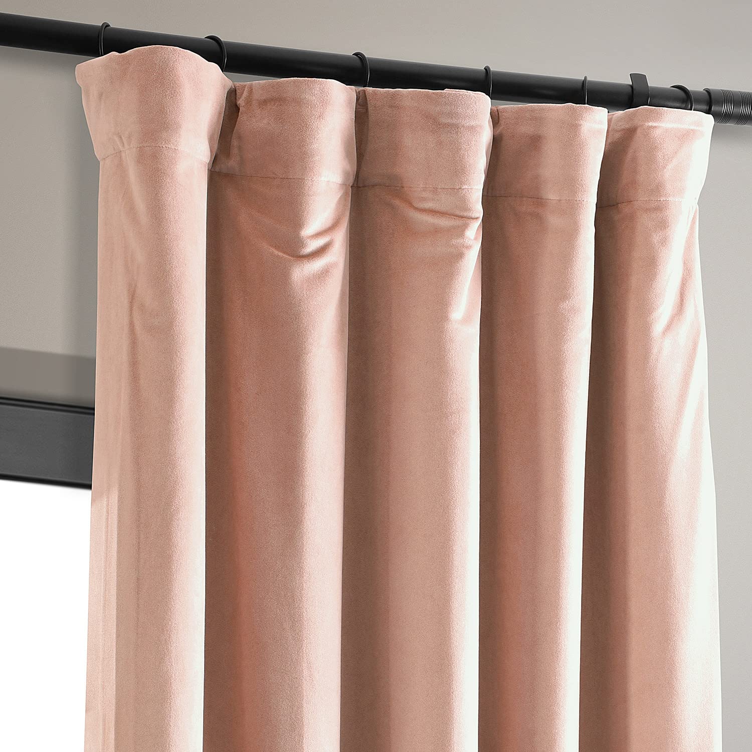 Hpd Half Price Drapes Signature Velvet Thermal Blackout Curtains For Living Room 84 Inch Long (1 Panel) Rod Pocket Insulated Blackout Curtains For Bedroom Window Curtains, 50W X 84L, Rosey Dawn
