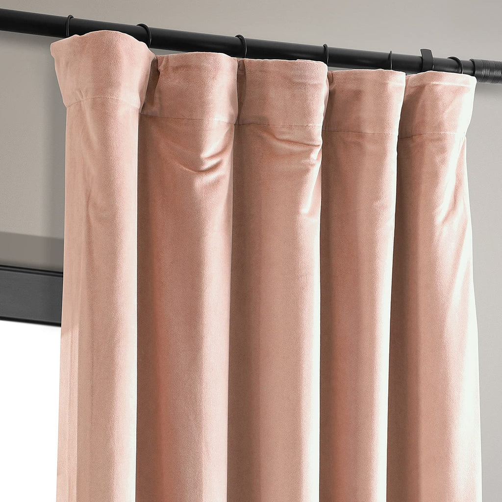 Hpd Half Price Drapes Signature Velvet Thermal Blackout Curtains For Living Room 96 Inch Long (1 Panel) Rod Pocket Insulated Blackout Curtains For Bedroom Window Curtains, 50W X 96L, Rosey Dawn