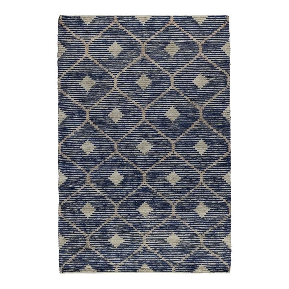 Kosas Home Reign 60 X 96 Diamond Wool & Cotton Area Rug In Indigo