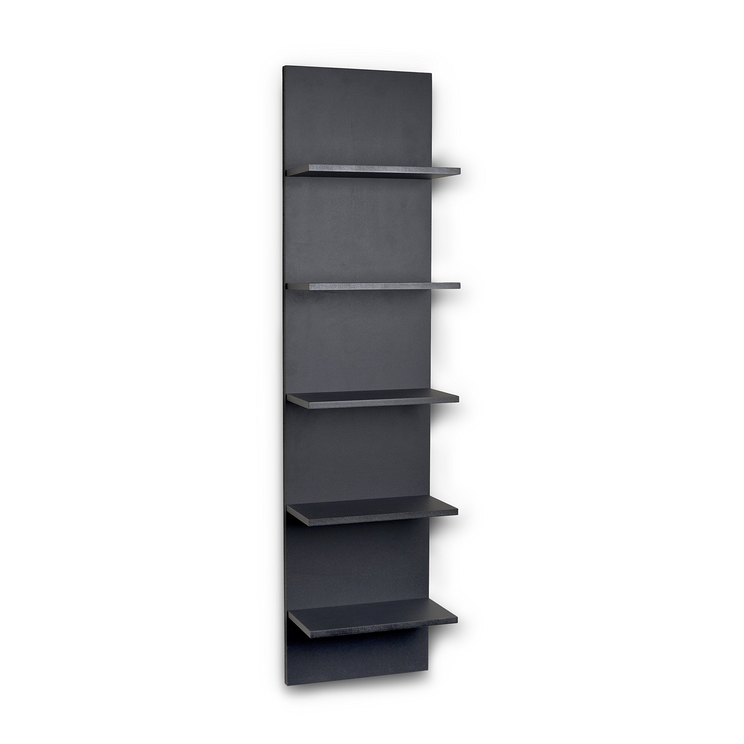 Danya B. Decorative Wall Mount Vertical Shelving Unit - Modern Column Shelves (Black)