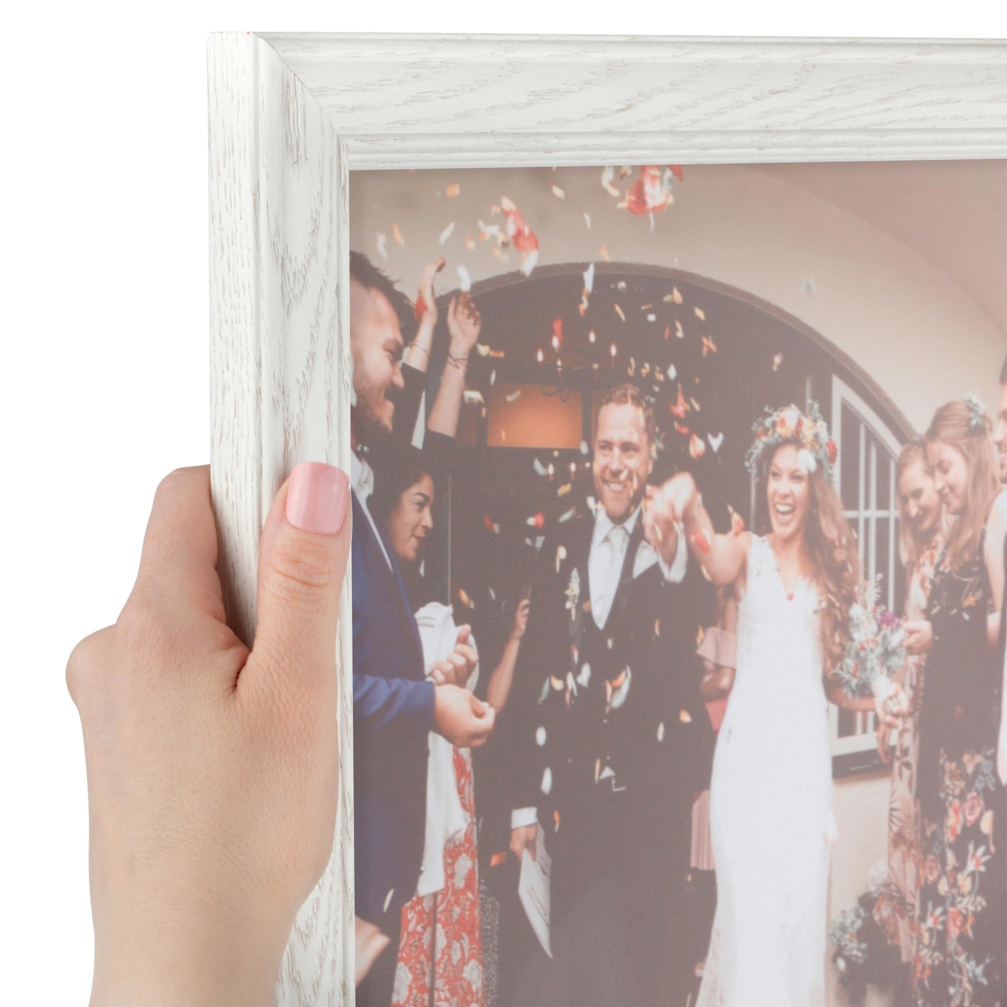 ArtToFrames 13x28 inch Off White Wash on Ash Wood Picture Frame, 2WOM0151-59504-475-13x28