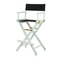 Casual Home Director'S Chair ,White Frame/Black Canvas,30" - Bar Height
