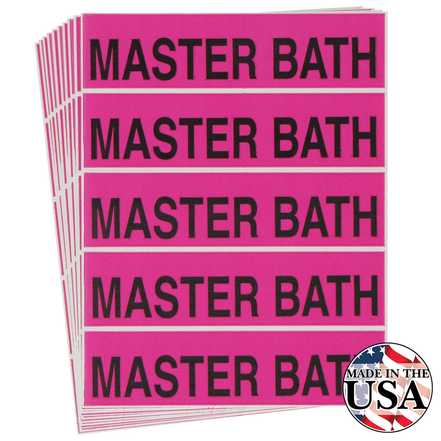 Tag-A-Room Color Coded Moving Box Labels (Master Bath)