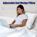 HOMBYS Wedge Pillow Headboard Gap Filler, King Size, Foldable, White, Fits 0-7" Gap Between Headboard and Mattress