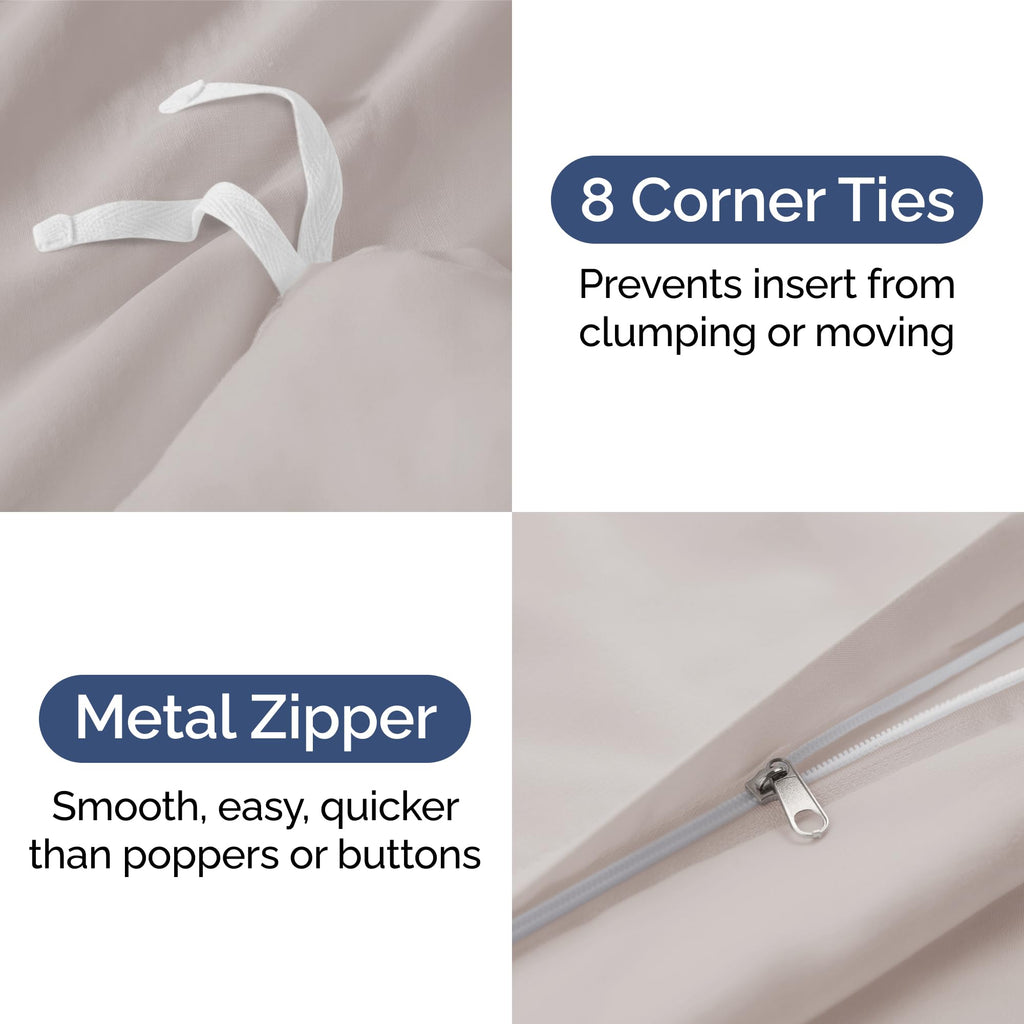 Duvet Cover Twin/Twin Xl Size Set - Extra Soft Twin/Twin Xl Size Duvet Cover 68 X 90 With 1 Pillow Shams - Hotel Luxury And Fade Free With Zipper Closures & Ties - Breathable Bedding Set (Light Grey)