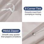 Duvet Cover Twin/Twin Xl Size Set - Extra Soft Twin/Twin Xl Size Duvet Cover 68 X 90 With 1 Pillow Shams - Hotel Luxury And Fade Free With Zipper Closures & Ties - Breathable Bedding Set (Light Grey)
