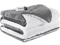 STHYTON Electric Heated Blanket Throw 50x60 - Soft Cozy Flannel & Sherpa Fabric Dual-Sided, 9 Heat Settings & 2-10 Hours Auto Of