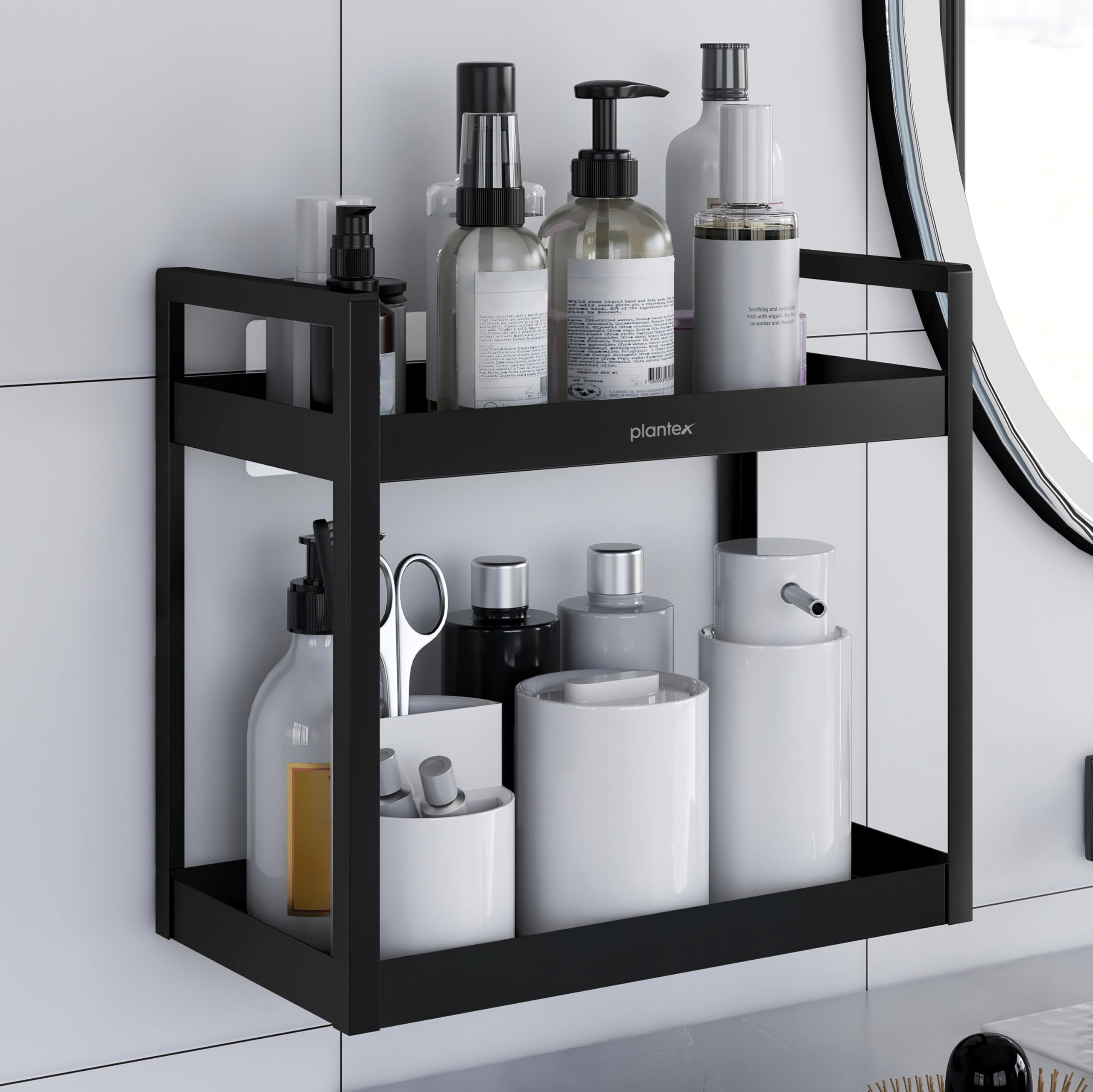 Plantex Deluxe 2 Tier Self Adhesive Bathroom Shelf Rack/Bathroom Organiser Without Drill/Bathroom Shelf Rack/Multipurpose Kitche