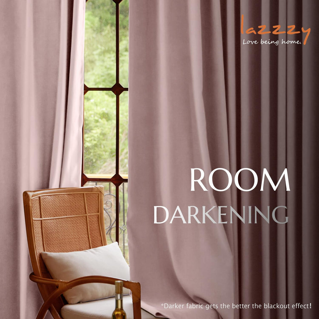 Lazzzy Pink Velvet Curtains Room Darkening Thermal Insulated Curtains 108 Inch Long Window Drapes For Bedroom Living Room Super Soft Luxury Rod Pocket Window Treatment, 2 Panels