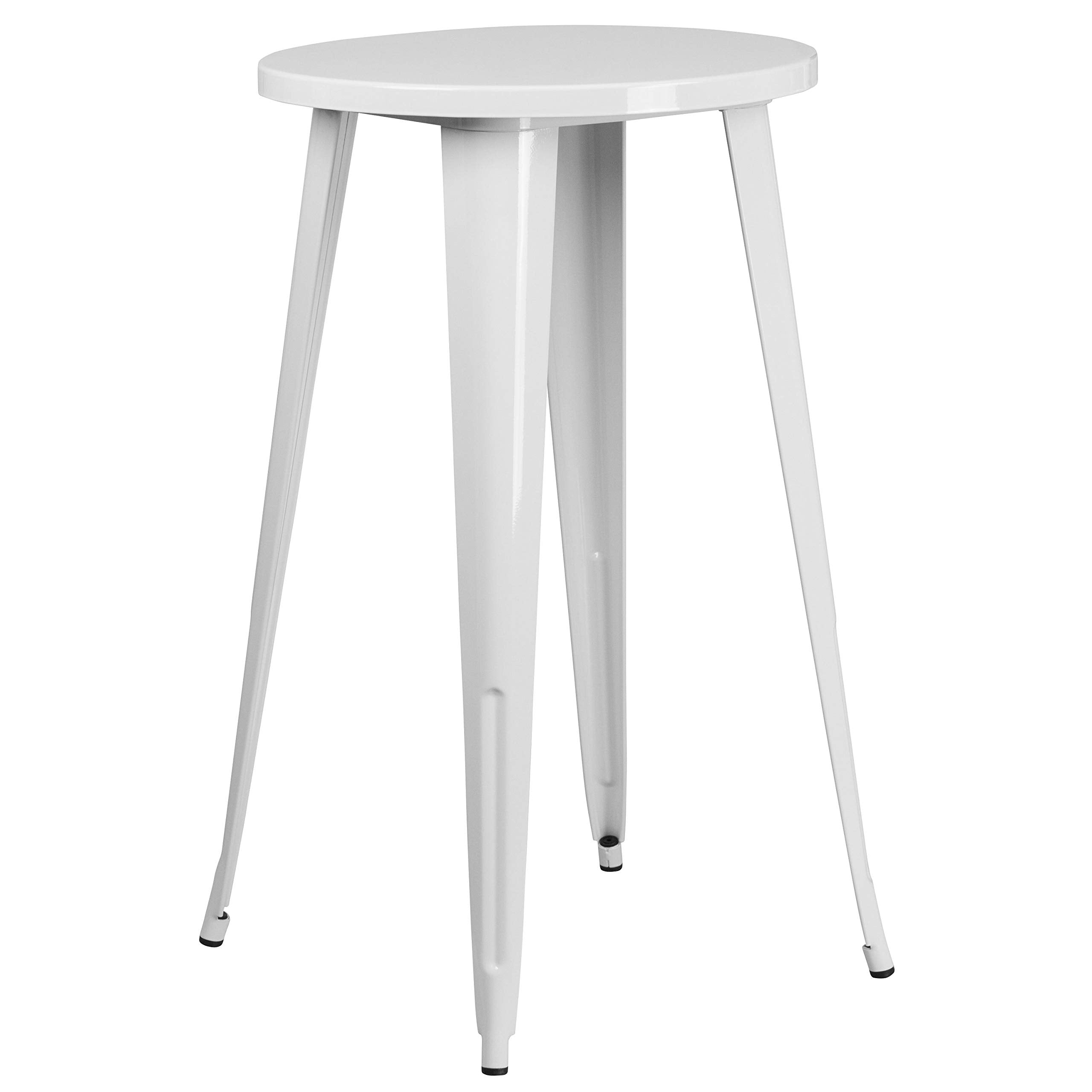 Flash Furniture James Commercial Grade 24" Round Silver Metal Indoor-Outdoor Bar Height Table