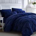 Ubauba 7Pc Bed Comforter Set Queen Size, 7 Piece Dark Blue Bedding Sets With Comforters And Sheets, Royal Blue Soft And Fluffy B