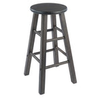Winsome Element 2-Piece 24In Counter Stool Set, Oyster Gray Finish, Solid Wood, Modern Design