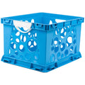 Storex Premium File Crate With Molded Handles - Letter And Legal Document And Folder Storage, Classroom Blue 1-Pack (61455A03C)
