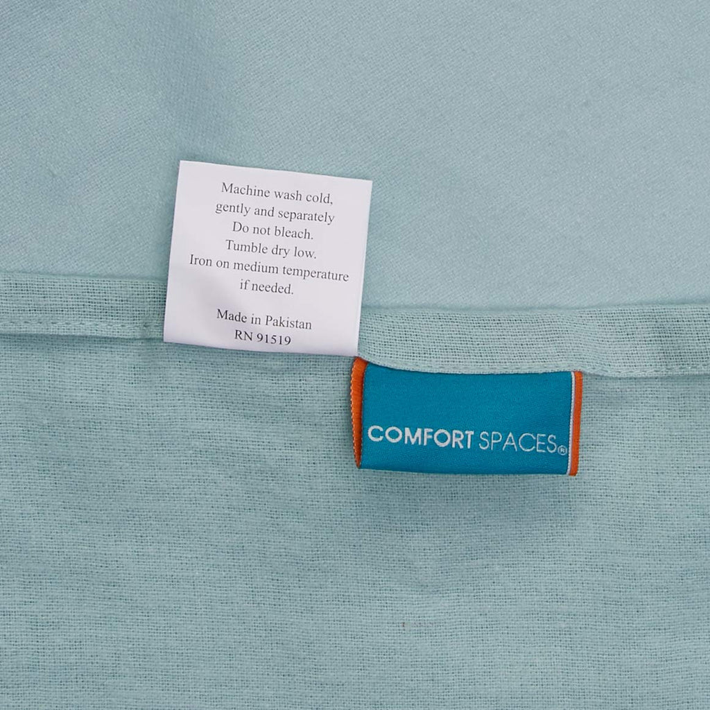 Comfort Spaces Cotton Flannel Breathable Warm Deep Pocket Sheets With Pillow Case Bedding, Twin, Solid Aqua, 3 Piece