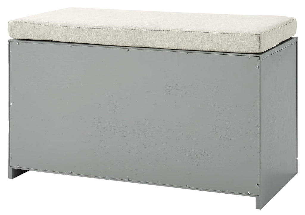Crosley Furniture Harper Entryway Storage Bench, Grey, Engineered Wood, CF6027-GY, with Shoe Rack Organizer Drawer