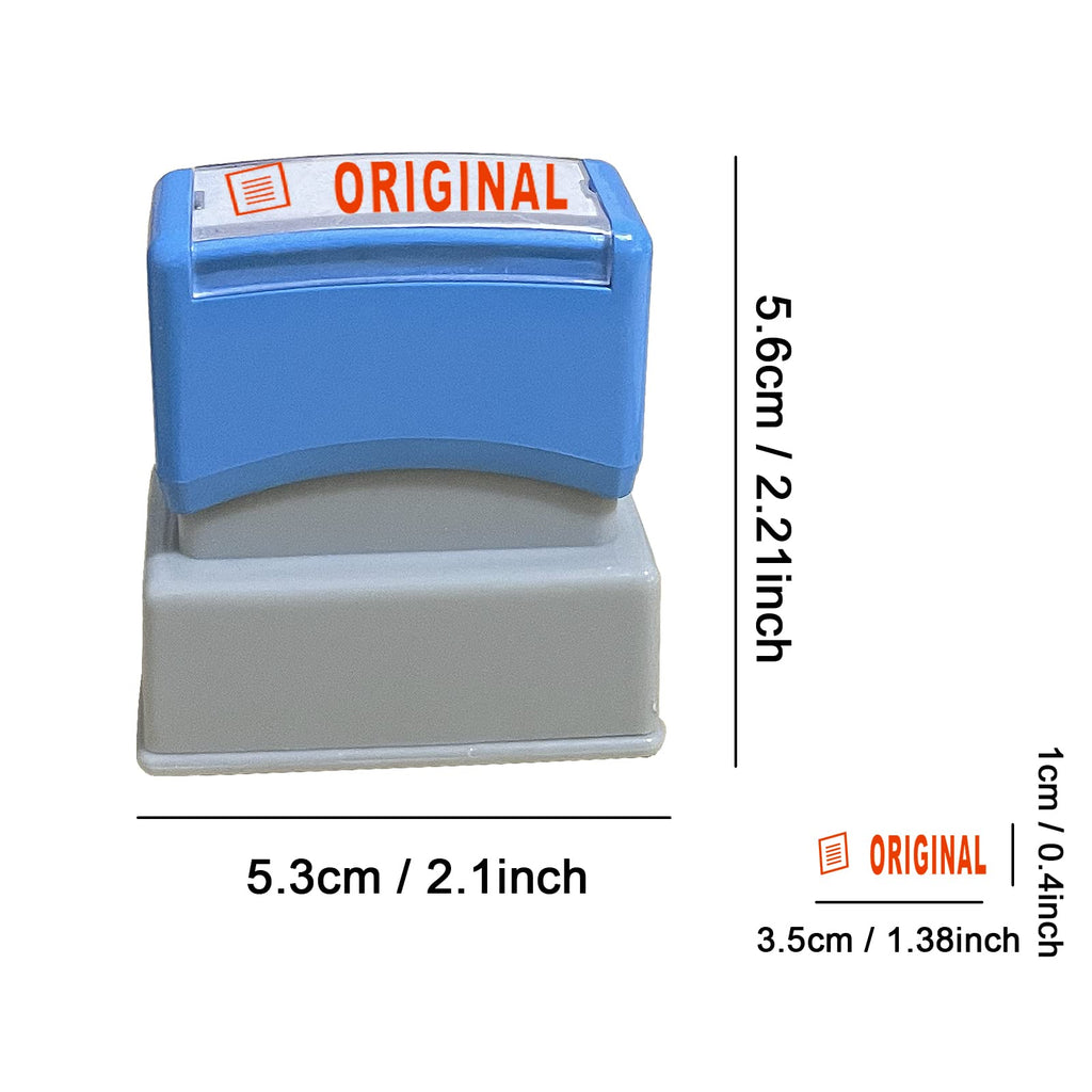 Wafjamf Original Stamp-Message Stamp Pre-Inked Office Stamp Refillable Red Ink Preinstalled-Medium