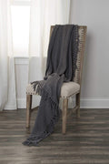 Rizzy Home | TH0429 | 50"x60" Brown Solid Woven Throw