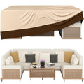 Patio Furniture Covers, Outdoor Furniture Cover Waterproof, General Purpose, Outside Table And Chair Covers, Heavy Duty 600D (128 Inch L X 82 Inch W X 28 Inch H)-Brown