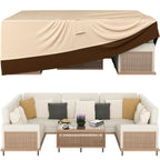Patio Furniture Covers, Outdoor Furniture Cover Waterproof, General Purpose, Outside Table And Chair Covers, Heavy Duty 600D (128 Inch L X 82 Inch W X 28 Inch H)-Brown