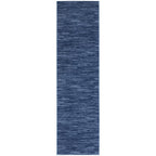 Nourison Essentials Solid Contemporary Navy Blue, Runner Rug, 2' X 6'