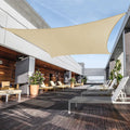 Awnpro 19' X 24' Shade Sails 180Gsm Rectangular Shade Sails Sun Rays Blocking Patio Garden Outdoor Facilities Beige
