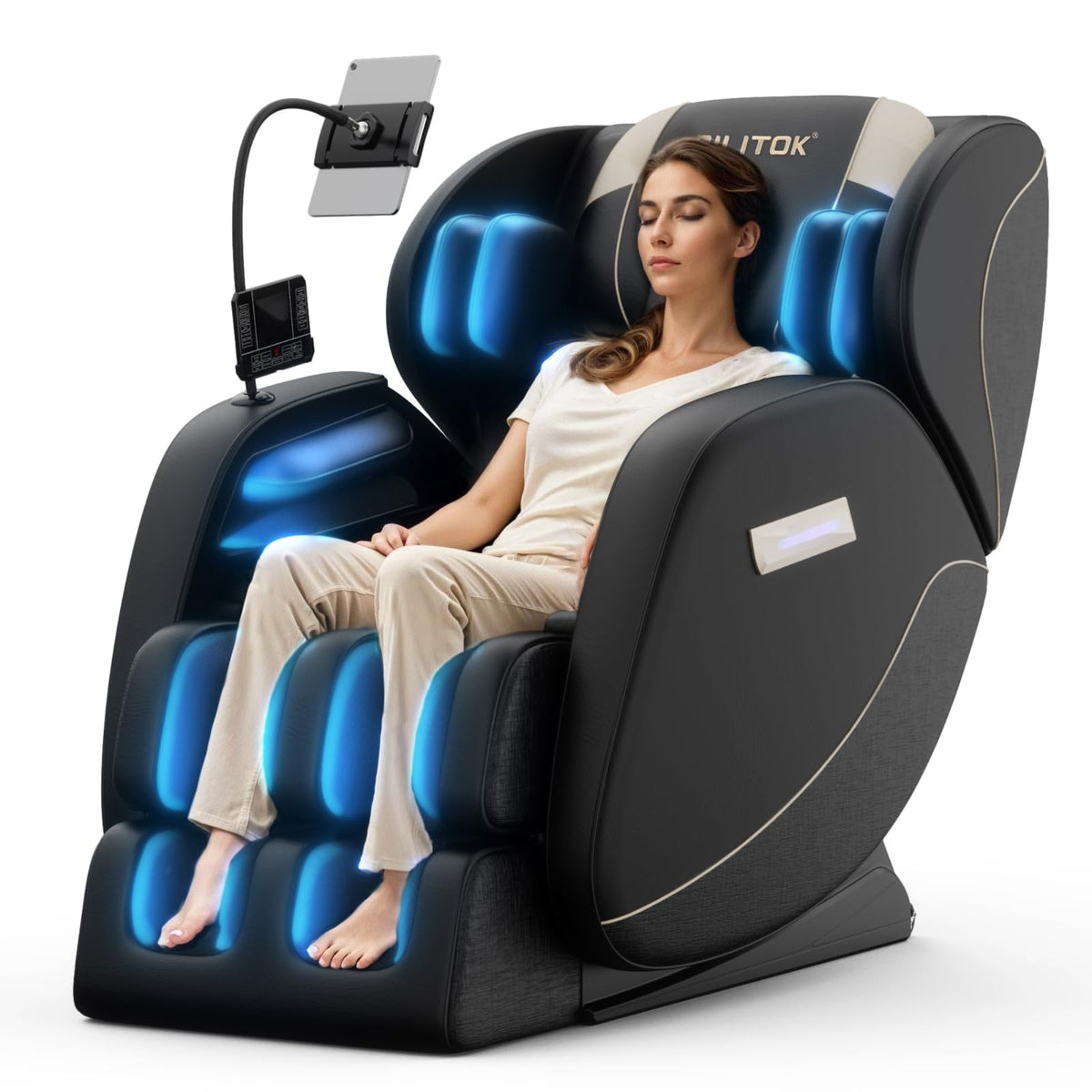 Massage Chairs Full Body, Zero Gravity Massage Chairs With Auto Modes, Airbag Massage, 6 Fix Point Rollers, Foot Massage, Heatin