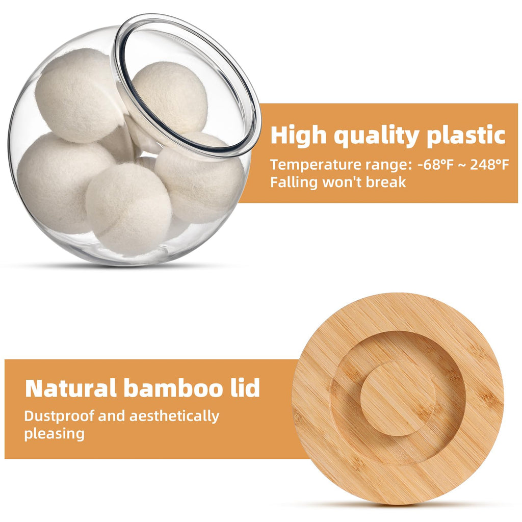 Subekyu Dryer Ball Holder For Laundry Room Organization,0.85 Gallon Laundry Pods Container,Plastic Dishwasher Pods Dispenser,Lau