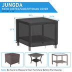 Jungda Outdoor Square Coffee Table Cover 26 Inch,Waterproof Patio Ottoman Cover,Heavy Duty Outdoor Small Furniture Cover - 26 X 26 X 23 Inch