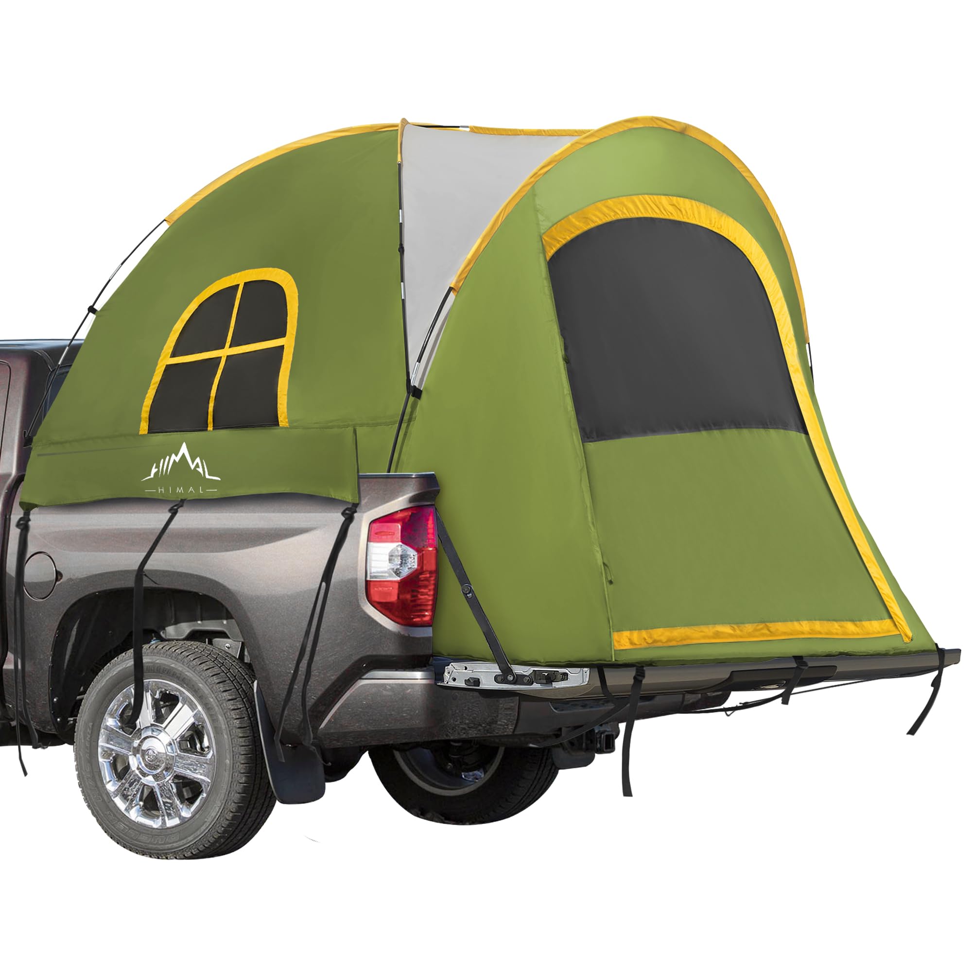 GoHimal Pickup Truck Tent, Waterproof PU2000mm Double Layer for 6.5 FT Truck Bed, Portable Bed Tent for Camping, Green