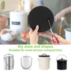 6 Pack Charcoal Filters For Kitchen Compost Bins - Thickening Compost Bin Filters Activated Carbon Filters For Kitchen Compost B