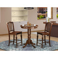 East West Furniture Edch3-Mah-W 3 Pc Pub Table Set - Kitchen Table And 2 Counter Height Stool.