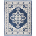 SAFAVIEH Brentwood Collection Area Rug - 10 x 13, Navy & Creme, Medallion Distressed Design, Non-Shedding & Easy Care, Ideal f
