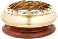 Accessories - Brass Burners Screen Charcoal Incense Burner 3 Diameter with Wooden Coaster