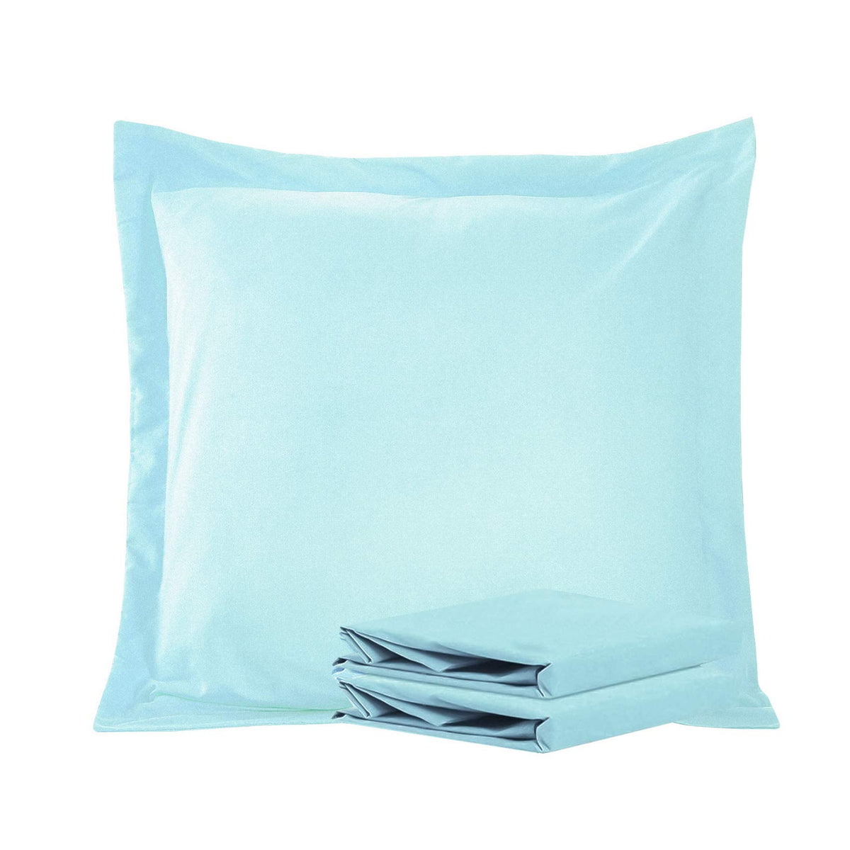 Ntbay 100% Brushed Microfiber 26X26 Euro Pillow Shams Set Of 2, Super Soft And Cozy European Throw Pillow Covers, Wrinkle, Fade, Stain Resistant Square Pillow Cases, Light Blue
