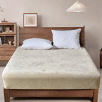 Phf Truly Velvet Fitted Sheet Only Queen Size, Luxury Super Soft Cozy Comfy Fleece Bottom With 15' Deep Pocket, Suitable For Fall Winter And Spring, No Pillowcases, Sand